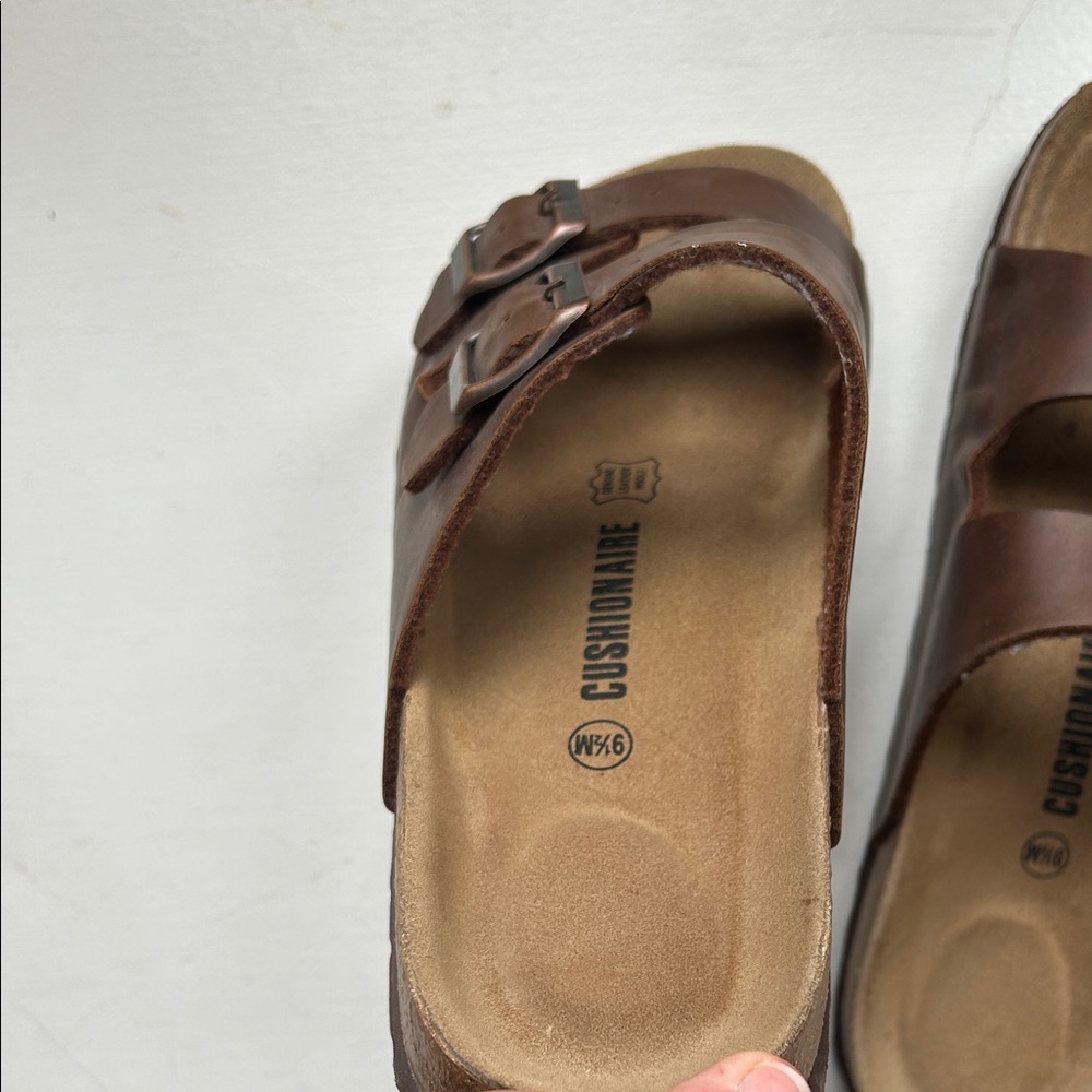 Classic Brown Double-Buckle Women’s Slide Sandals - Picture 6 of 7